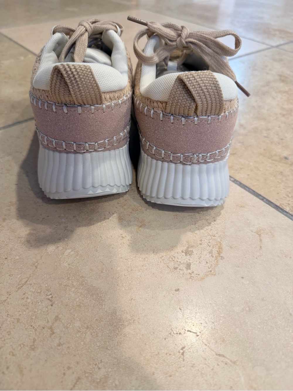 Woven Platform Sneakers in Blush Beige - Picture 3 of 11